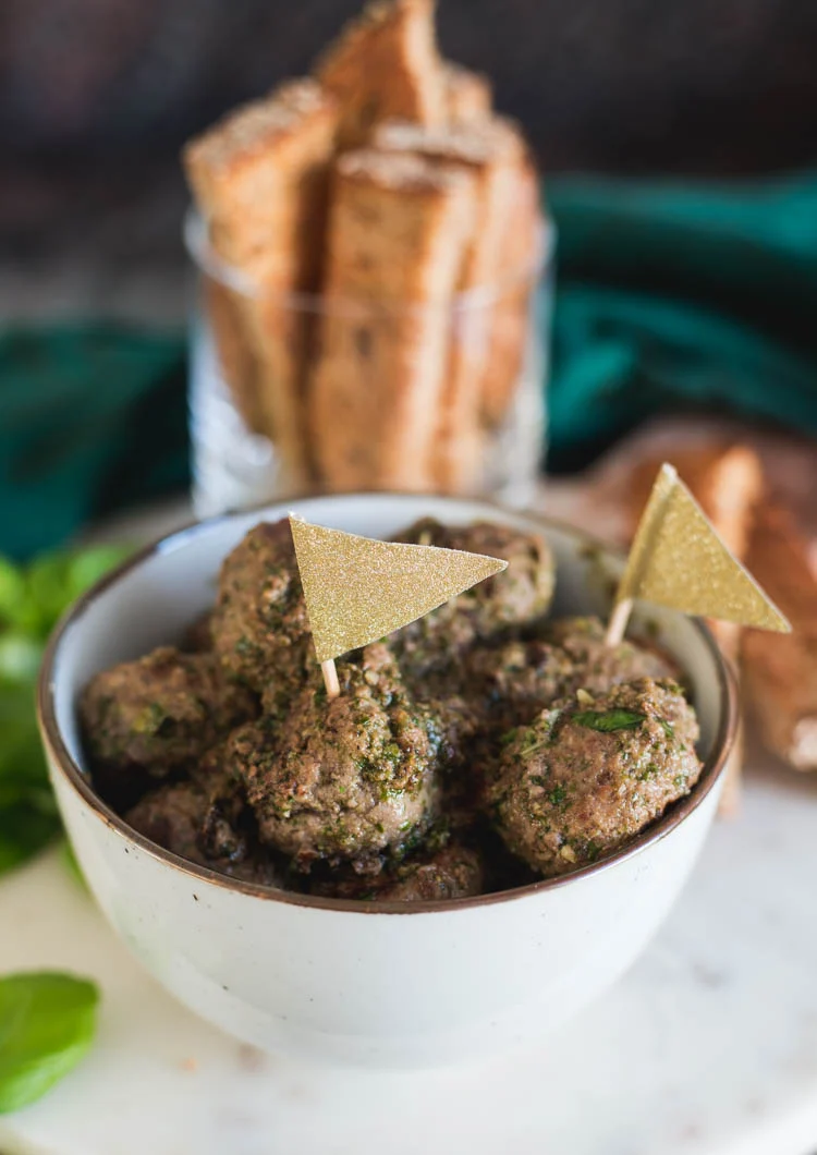 Italiaanse gehaktballetjes met pesto 1 Italiaanse gehaktballetjes met pesto