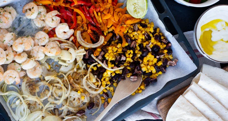 Traybake taco's met garnalen