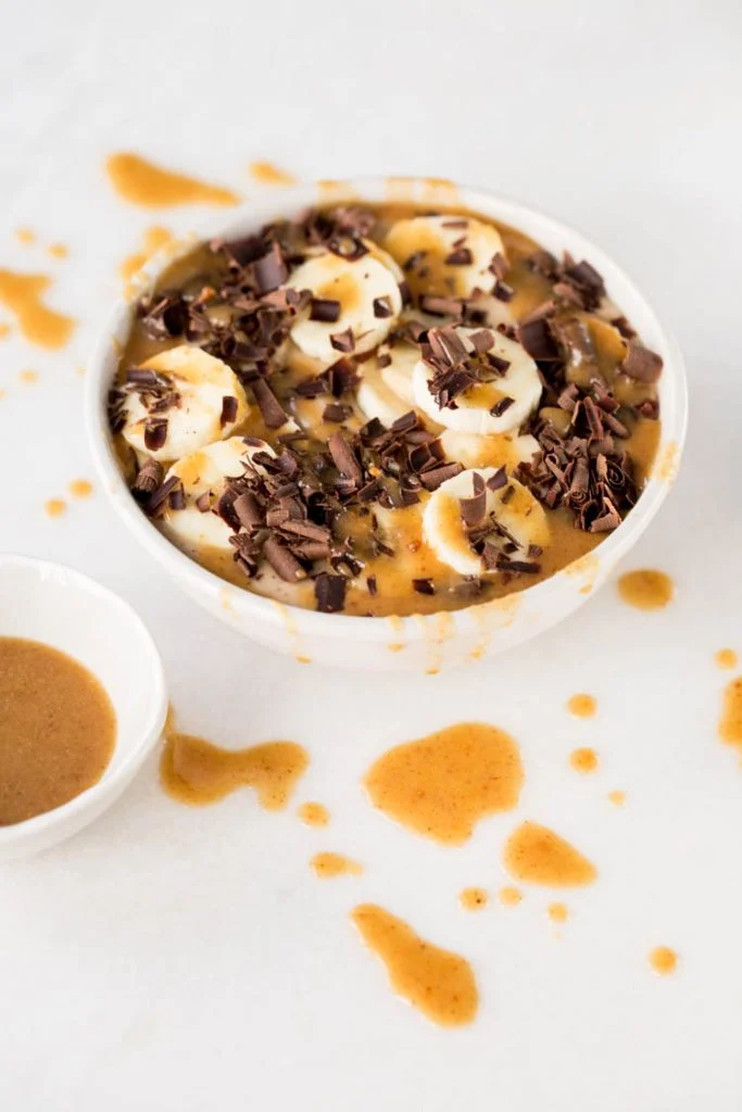 Pindakaas, Banaan en Chocolade Ontbijt Bowl 1 PindakaasOntbijtBowl OMF