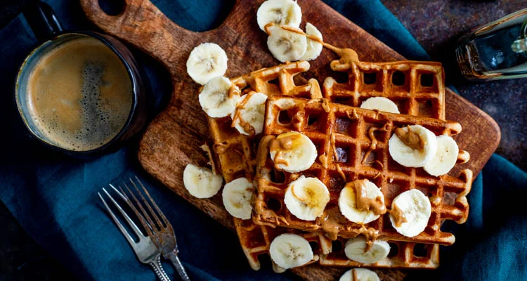 Banaan-pindakaaswafels