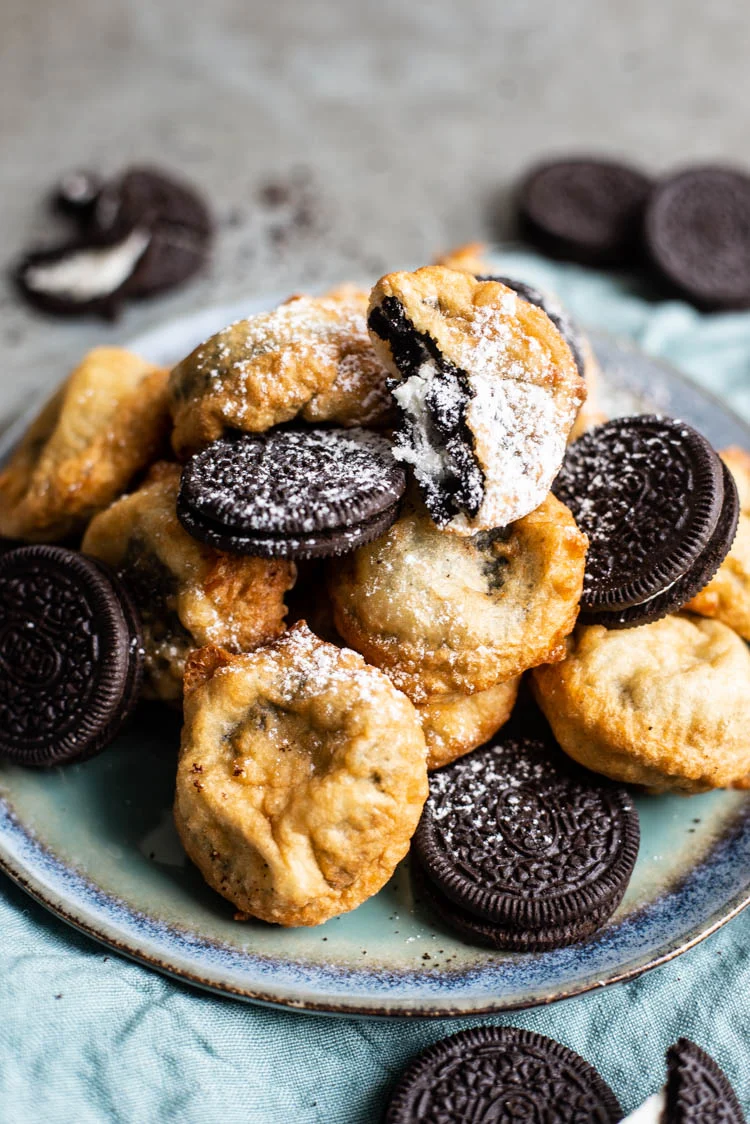 8x plantaardige toetjes 4 Gefrituurde Oreo's