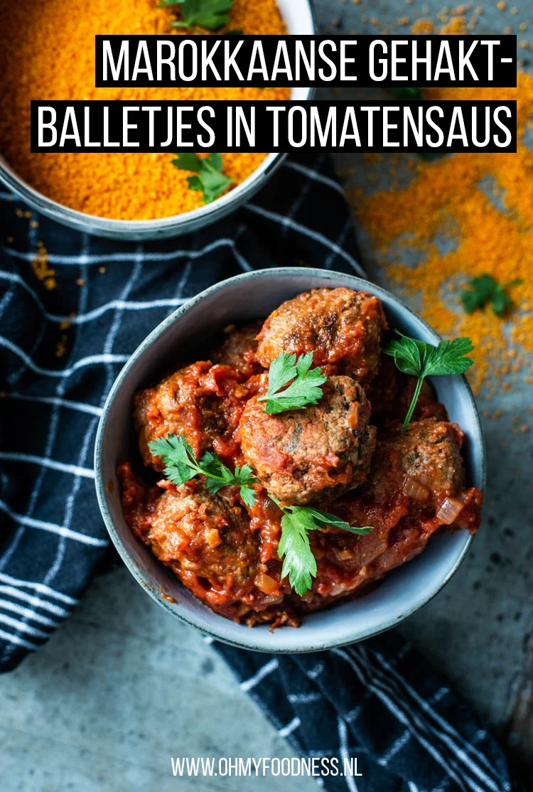 Marokkaanse gehaktballetjes in tomatensaus 3 Marokkaanse gehaktballetjes in tomatensaus
