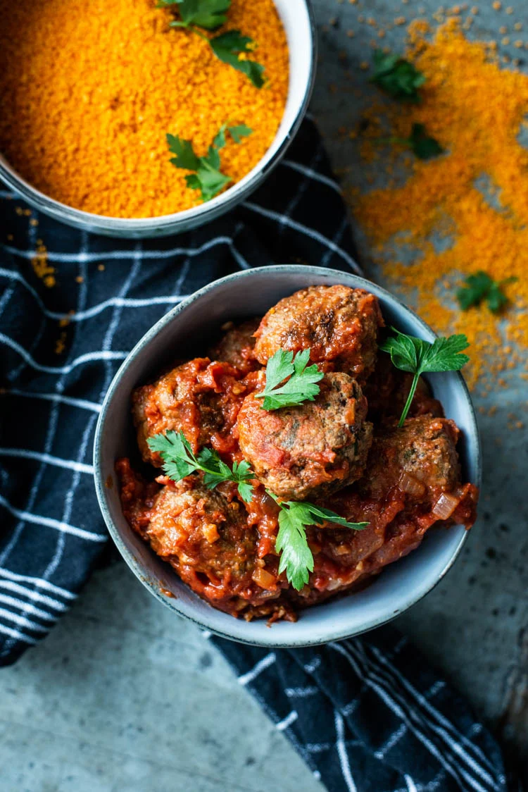 Marokkaanse gehaktballetjes in tomatensaus 1 Marokkaanse gehaktballetjes in tomatensaus