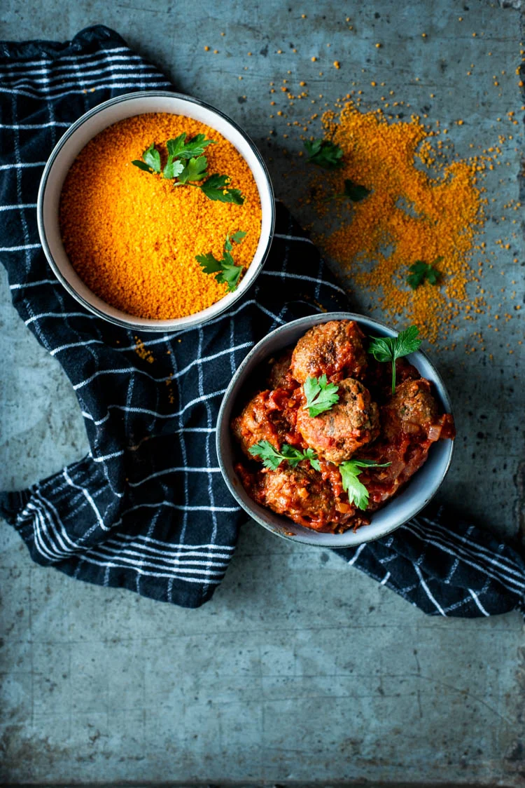 Marokkaanse gehaktballetjes in tomatensaus 2 Marokkaanse gehaktballetjes in tomatensaus