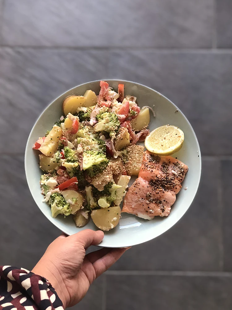 Sab's Eetoverzicht week 40/2018 4 maaltijdsalade zalm