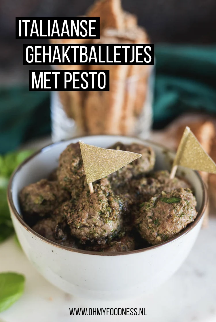Italiaanse gehaktballetjes met pesto 2 Italiaanse gehaktballetjes met pesto