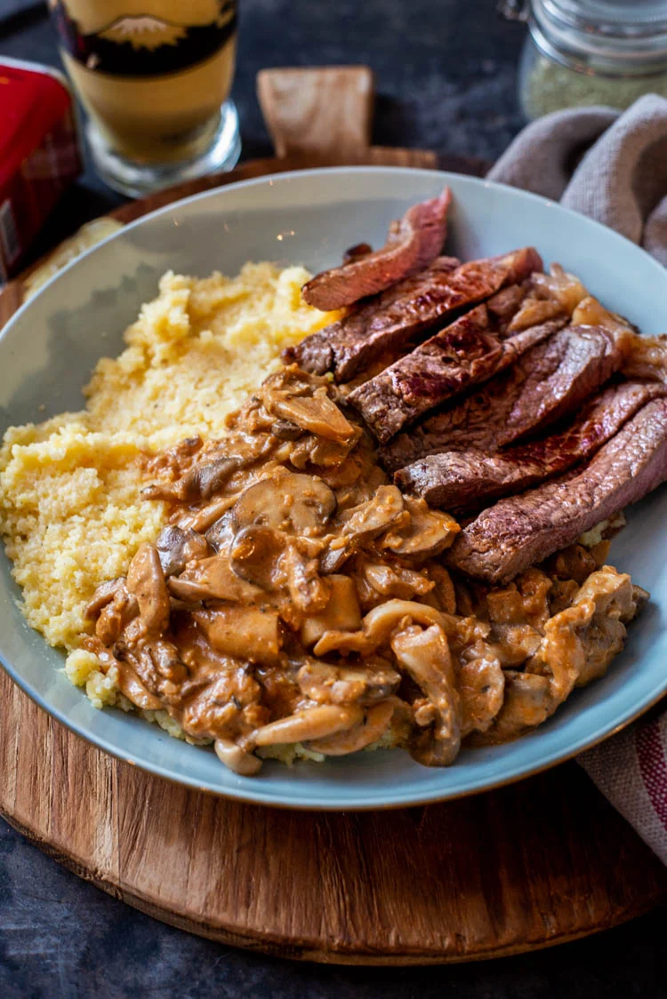 Vegetarische Stroganoff van De gezonde Bourgondiër 2 Smokey Stroganoff