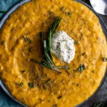 Geroosterde pompoen en aardappelpuree