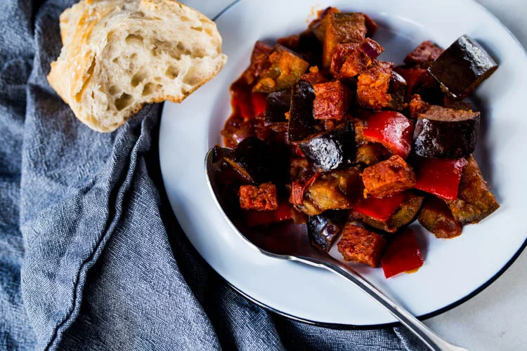 Auberginestoof met Chorizo 3 AubergineStoofmetChorizo FI