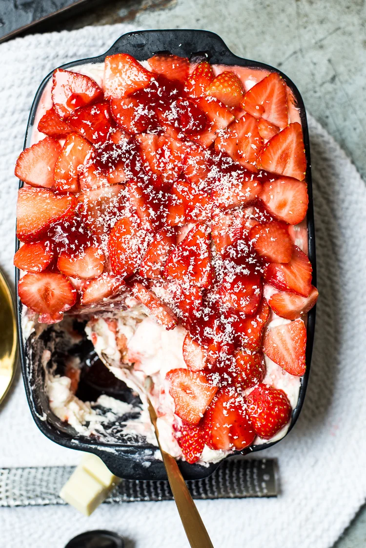 Fastfood Friday: Witte chocoladetiramisu met aardbeien 1 Witte chocoladetiramisu met aardbeien