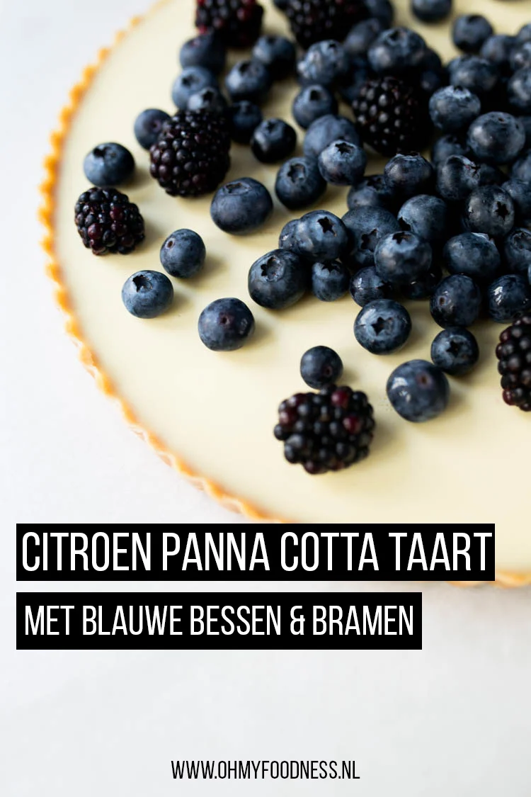 Citroen Panna Cotta Taart met Blauwe Bessen en Bramen 2 citroen panna cotta taart