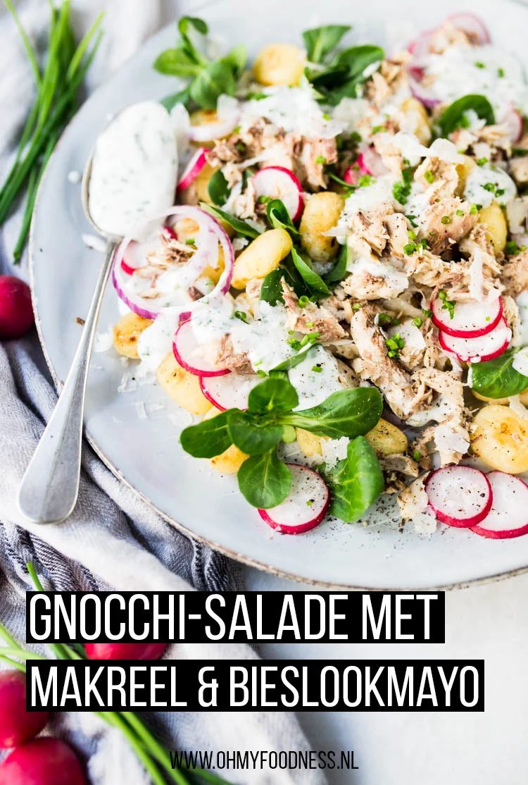 Gnocchi-salade met makreel en bieslookmayo 2 Gnocchi-salade met makreel en bieslookmayo