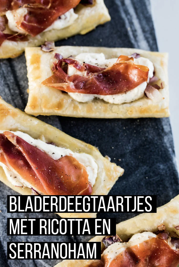 Bladerdeegtaartjes met ricotta en serranoham 2 BladerdeegtaartjesSerranoRicotta Pinterest
