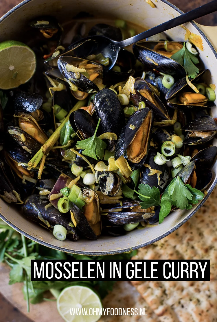 Mosselen met curry en kokosmelk 3 Mosselen in gele curry