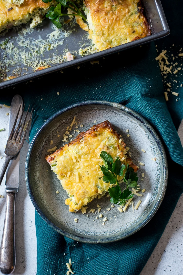 Omelet uit de oven met prei en spek 1 Omelet uit de oven met prei en spek