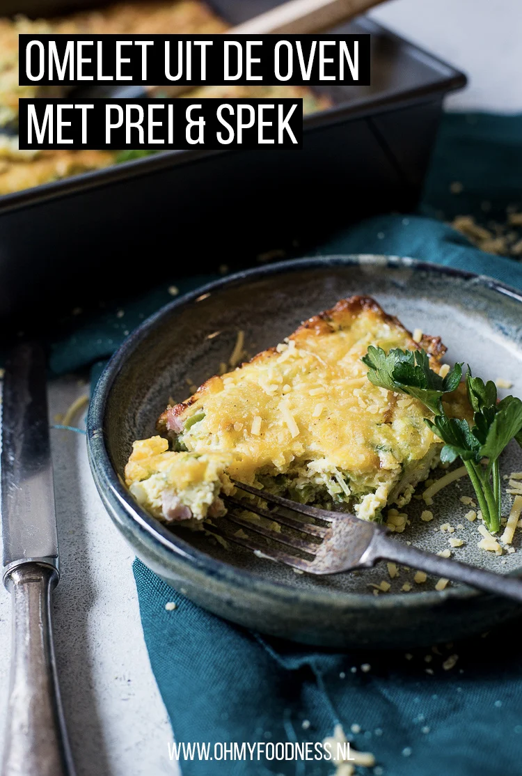Omelet uit de oven met prei en spek 3 Omelet uit de oven met prei en spek