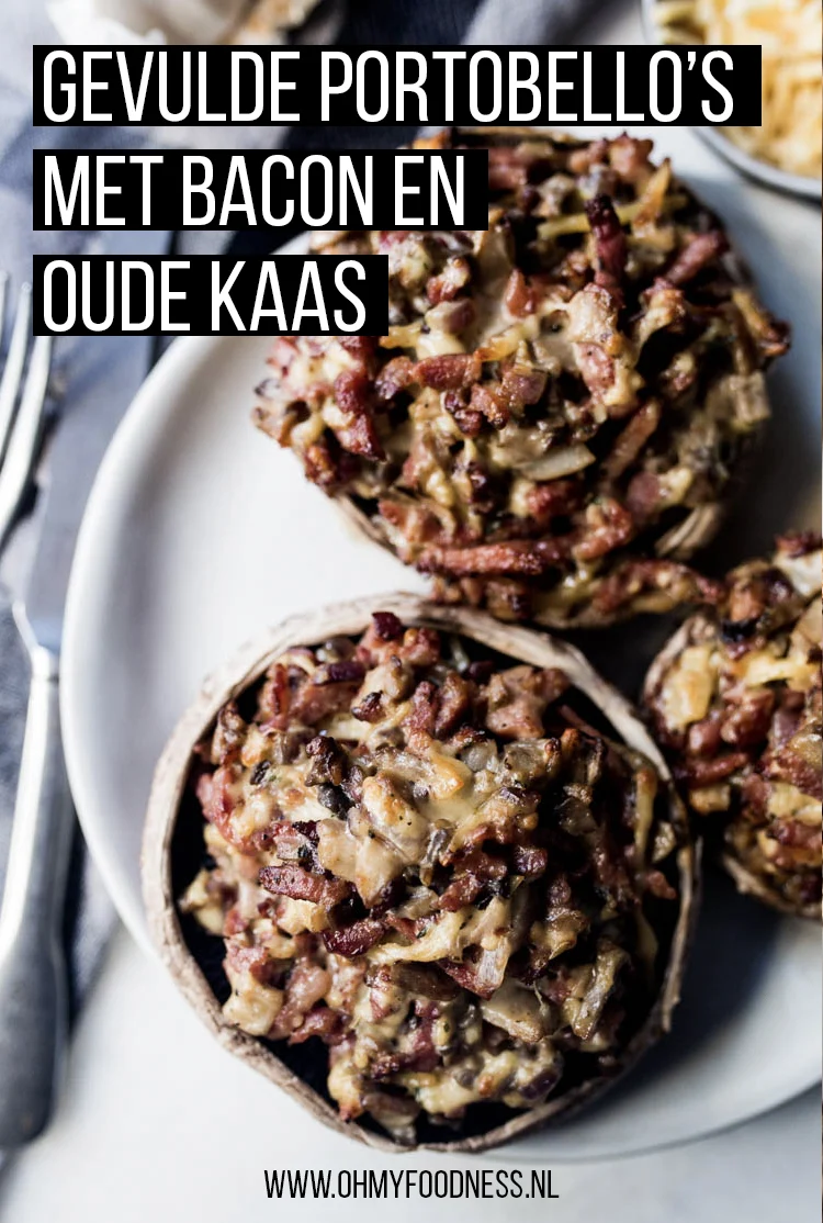 Gevulde portobello's met bacon en oude kaas 2 GevuldePortobelloBaconOudeKaas ST Pinterest