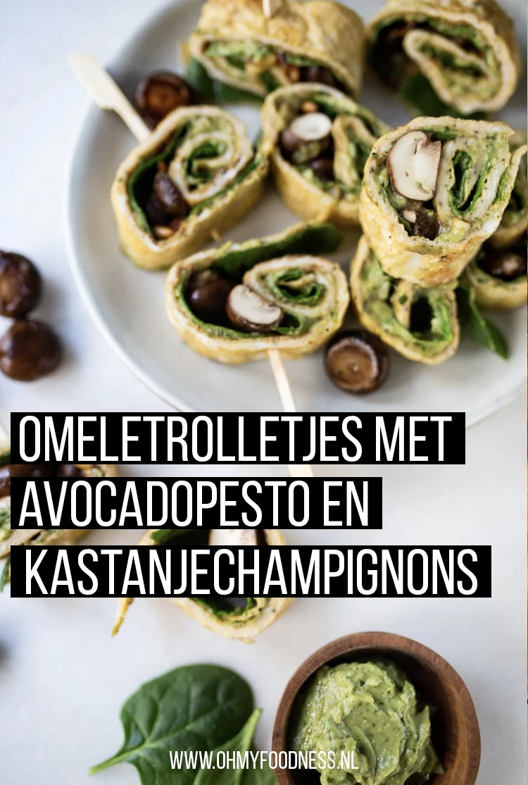 Omeletrolletjes met avocadopesto en kastanjechampignons 2 OmeletrolletjesAvocadopestoKastanjechampignons Pinterest