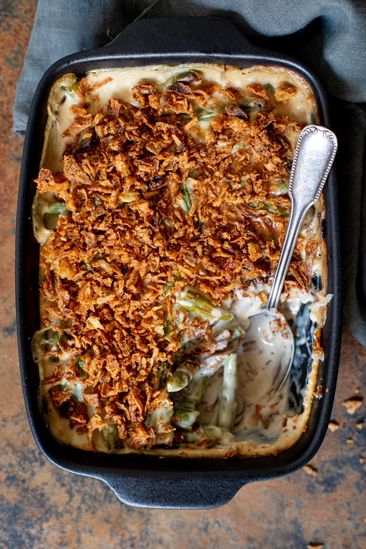 Ovenschotel met sperziebonen en champignons (green bean casserole) 2 Ovenschotel met sperziebonen en champignons