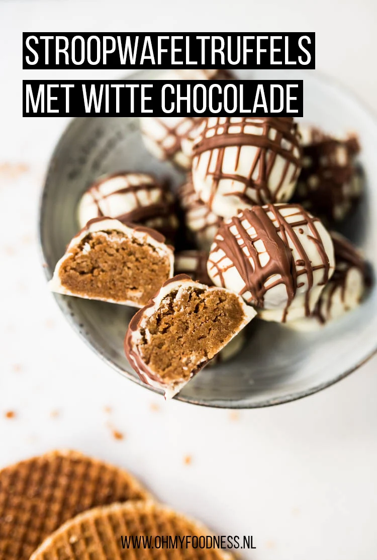 Stroopwafeltruffels met Witte Chocolade 2 Stroopwafeltruffels met witte chocolade