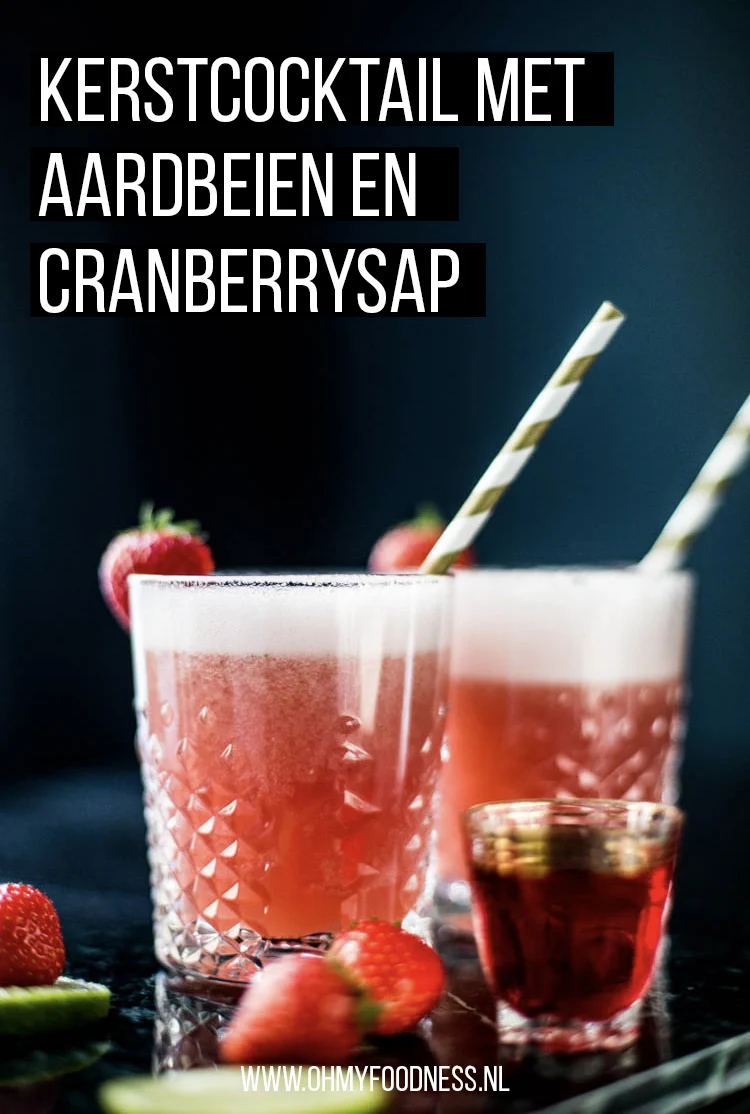 Kerstcocktail met aardbeien en cranberrysap 3 KerstCocktailCranberryAardbei ST Pinterest