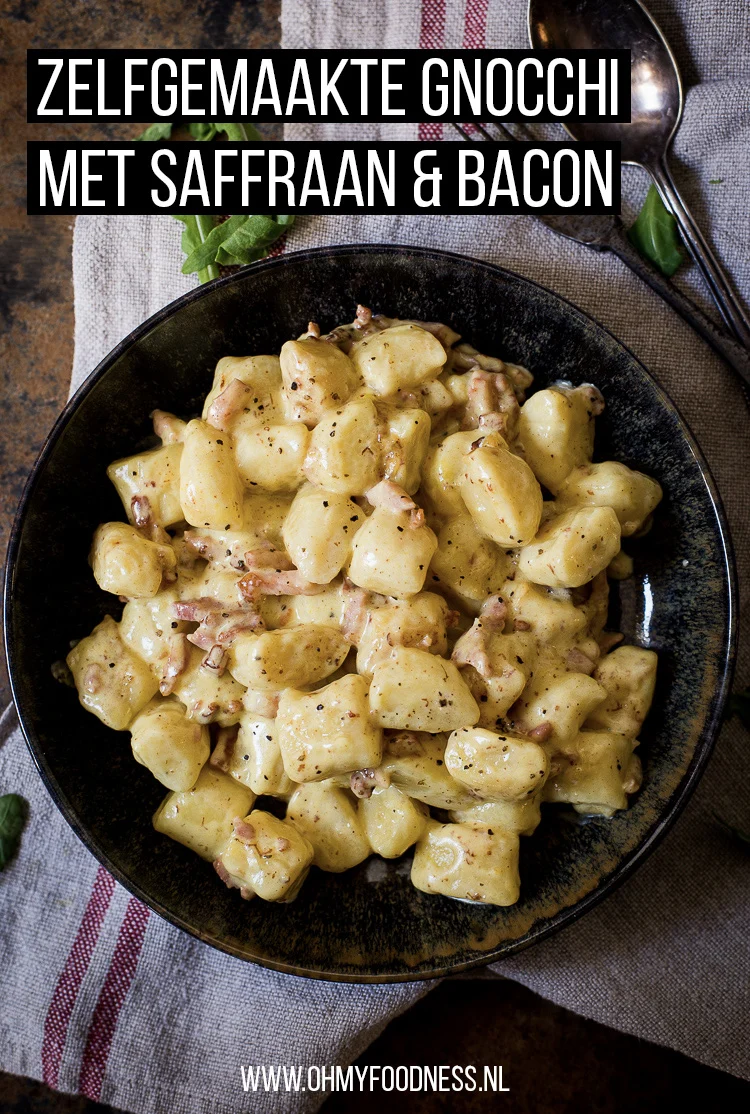 Zelfgemaakte gnocchi met saffraan en bacon 3 Zelfgemaakte gnocchi met saffraan en bacon