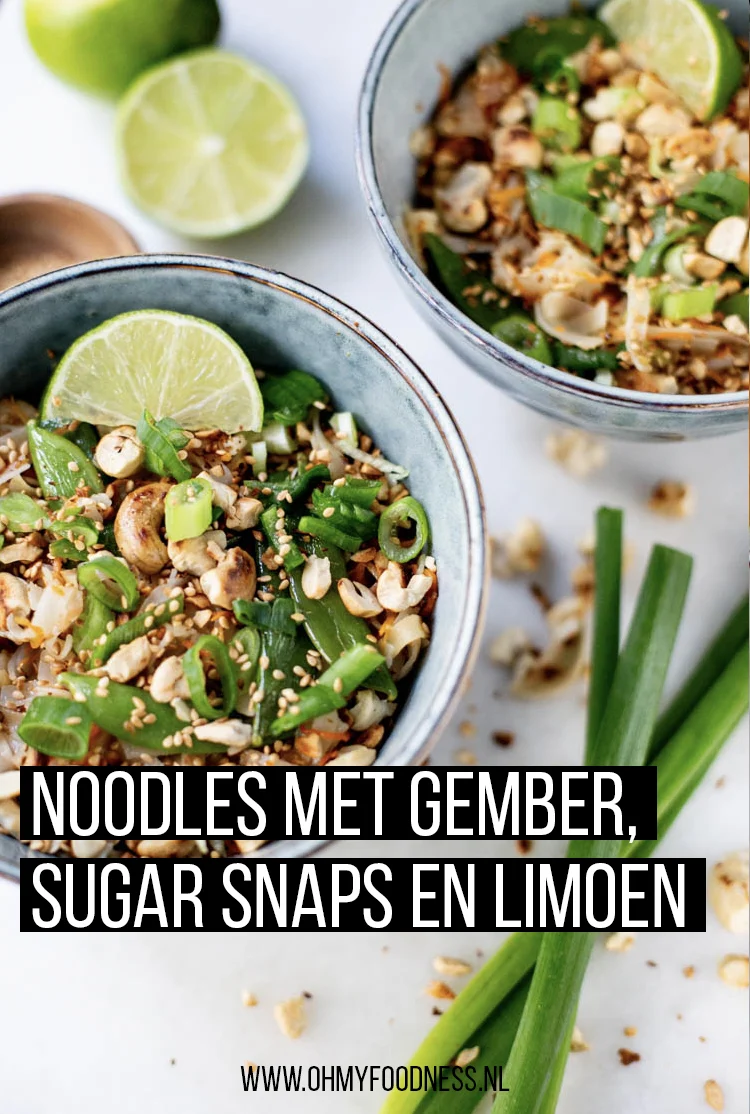 Noodles met gember, sugar snaps en limoen 2 NoodlesLimoenGemberSugarsnaps Pinterest