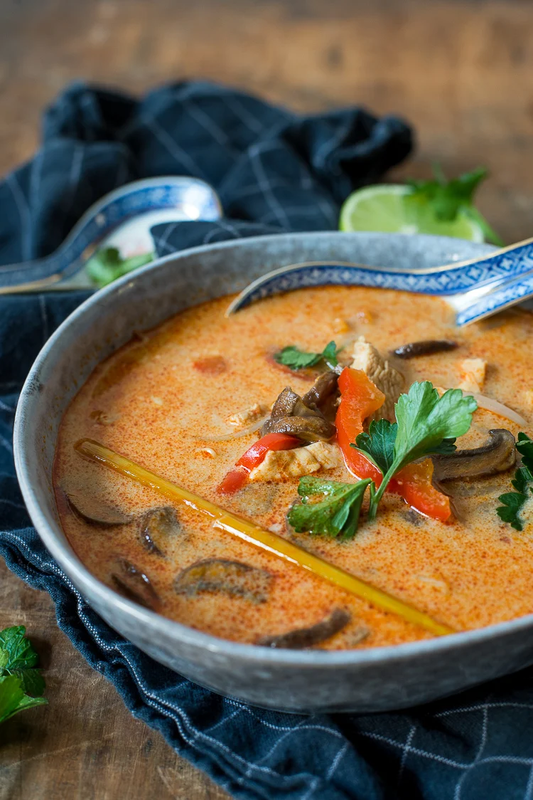 Pittige Thaise pindasoep 2 Pittige Thaise pindasoep
