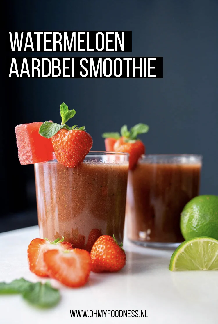 Watermeloen Aardbei Smoothie 3 WatermeloenAardbeiSmoothie Pinterest