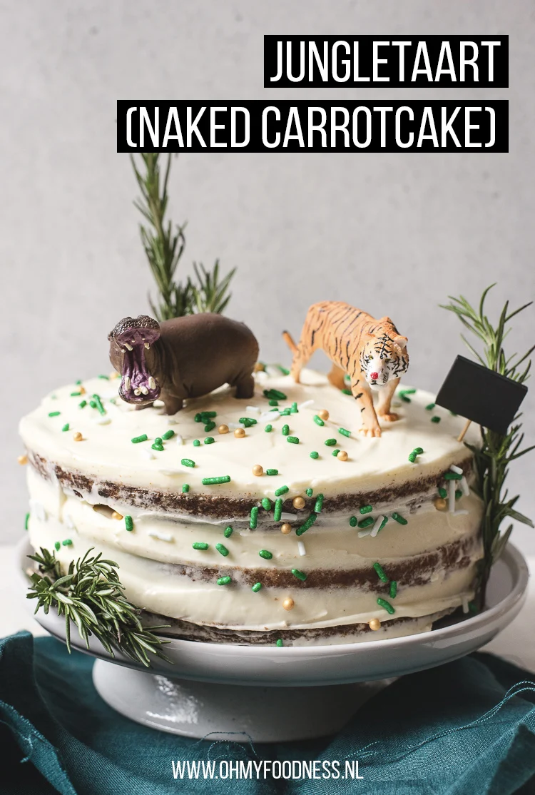 Jungletaart voor Vic's verjaardag (naked carrotcake) 4 Jungletaart (naked carrotcake)