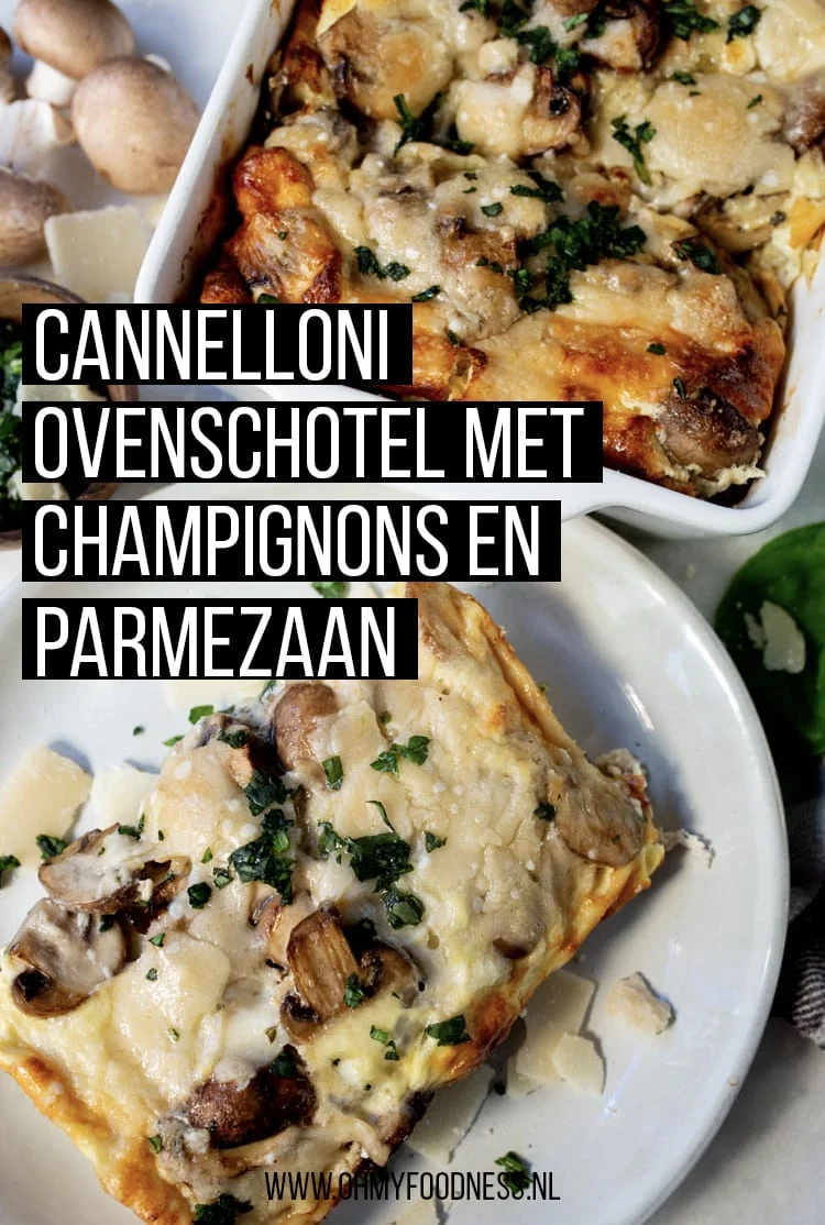 Cannelloni Ovenschotel met Champignons en Parmezaan 3 CannelloniOvenschotelChampignons Pinterest