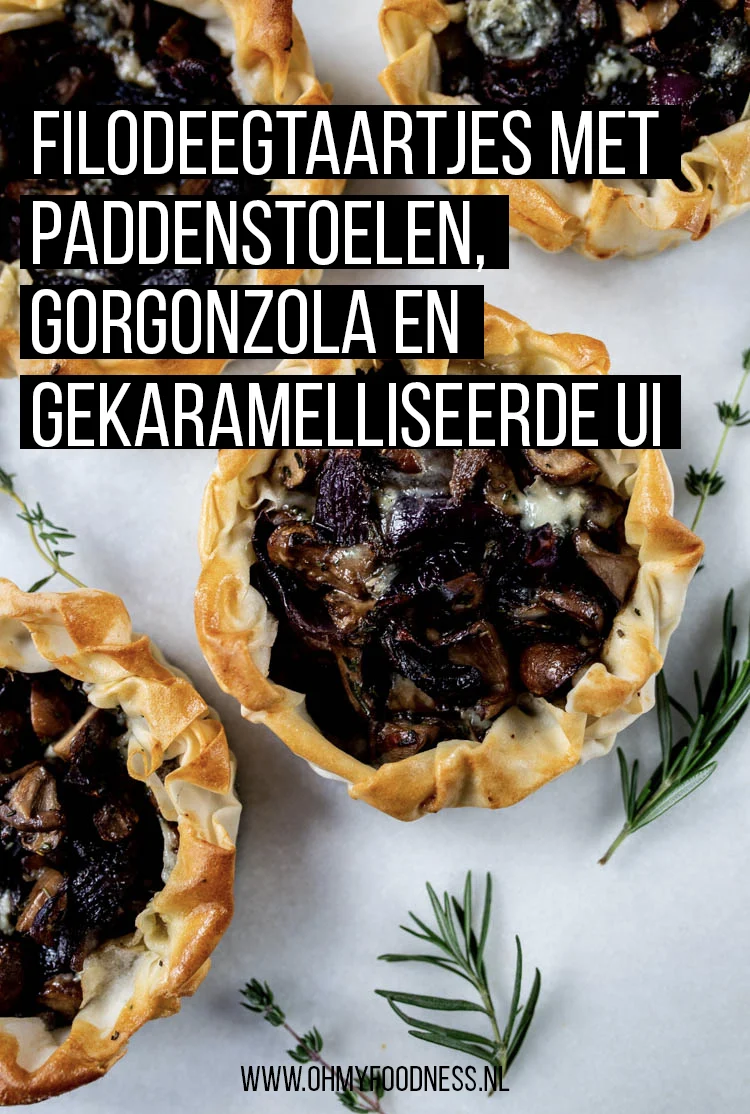 Filodeegtaartjes met paddenstoelen, gorgonzola en gekarameliseerde ui 3 FilodeegtaartjesChampignonsUi Pinterest