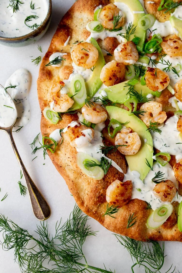 koude pizza met garnalen koude pizza met garnalen