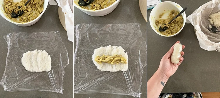 Cook the books: Lemper (kleefrijstrolletjes met kip) uit De bijbel van de Indonesische keuken 5 Lemper how to