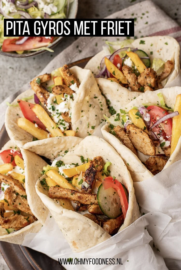 Pita Gyros met friet 2 Pita gyros recept