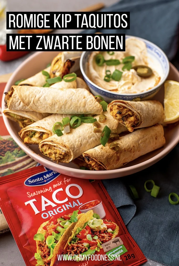 Wie wil JIJ verrassen met een Tex Mex foodtruckbezoek? (+ recept voor romige kip taquito's met zwarte bonen) 6 Romige kip taquitos met zwarte bonen