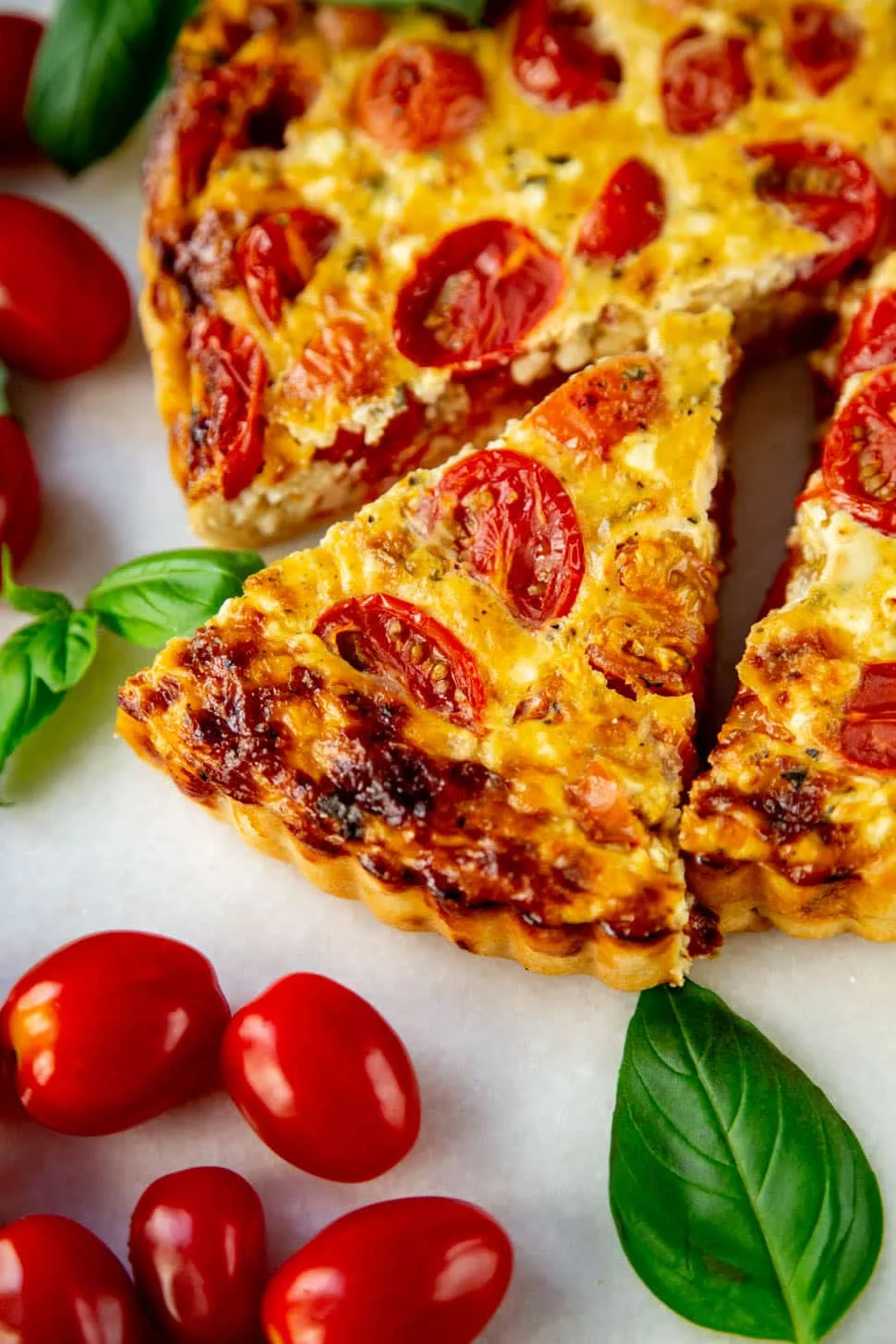 Tomatentaartje met Cottage Cheese 1 Quiche met Cherrytomaatjes en Cottage Cheese ST