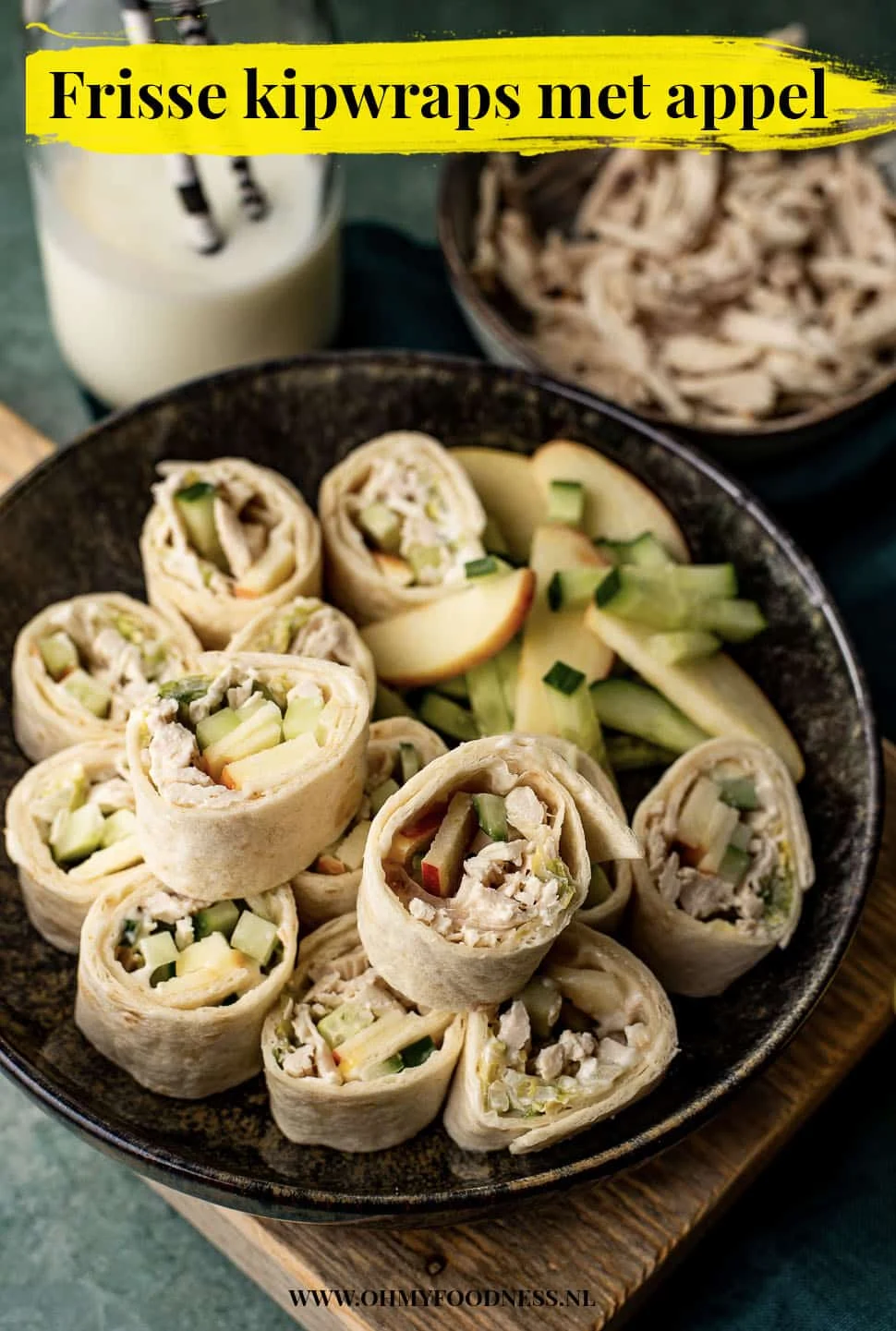 Frisse wraps met kipfilet en aioli 4 Frisse kipwraps met appel