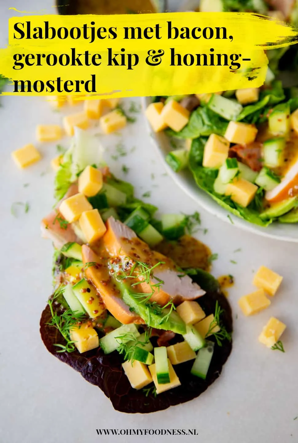 Slabootjes met Bacon, Gerookte Kip en Honing Mosterd 3 Slabootjes met bacon, gerookte kip en honing-mosterd