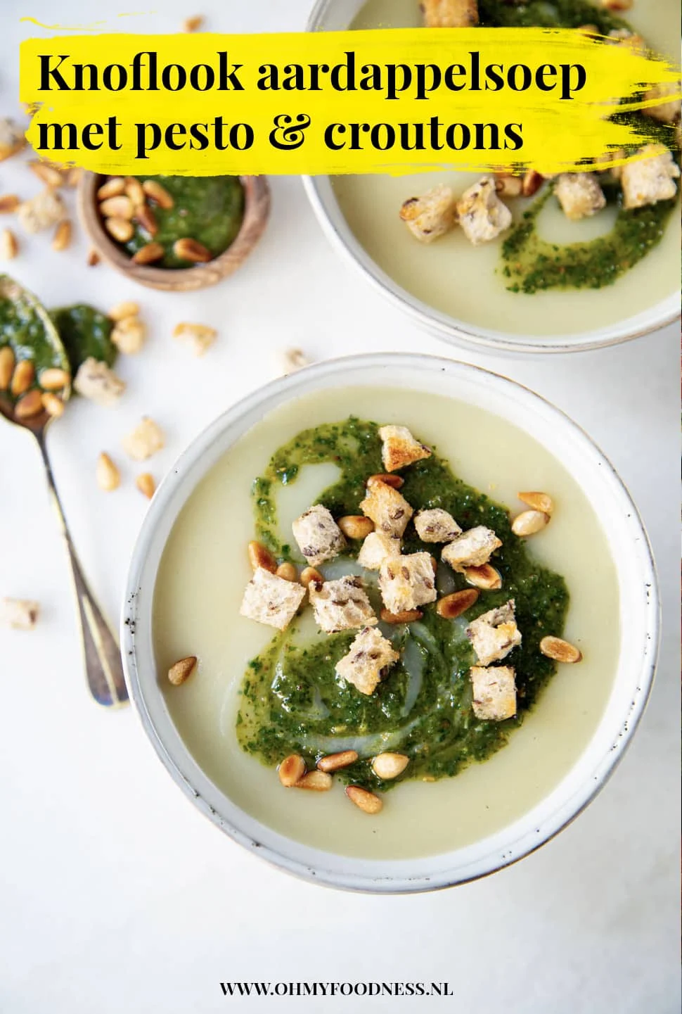 Knoflook Aardappelsoep met Pesto en Croutons 3 Knoflook Aardappelsoep met Pesto en Croutons Pinterest