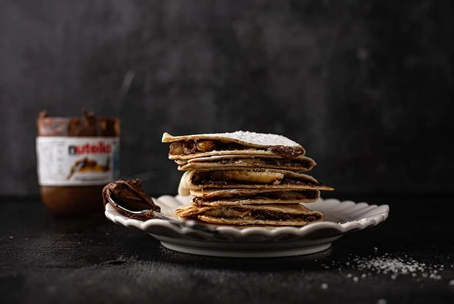 Fastfood Friday: Banaan-Nutella quesadilla's met kokos 2 Banaan-Nutella Quesadilla's met kokos