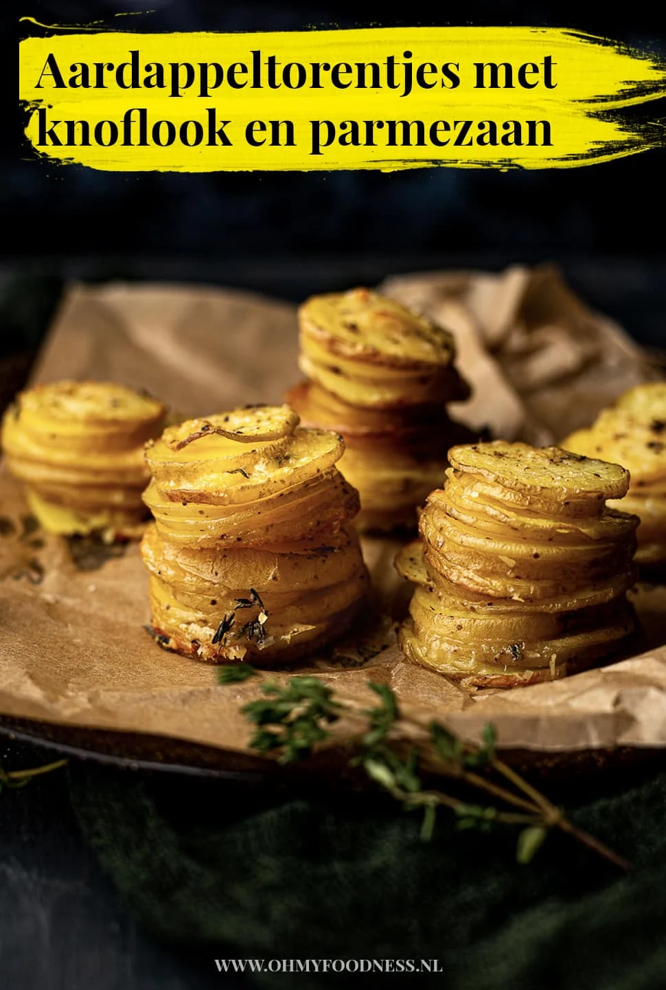 Aardappeltorentjes met knoflook & Parmezaan 3 Aardappeltorentjes met knoflook & parmezaan