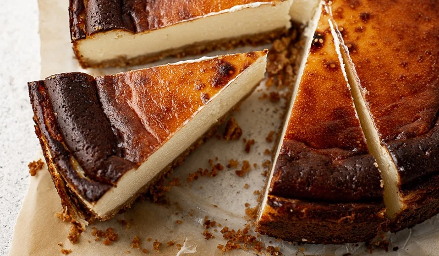 Burnt cheesecake recept, ook wel bekend als Basque cheesecake. 3 'Burnt' Cheesecake