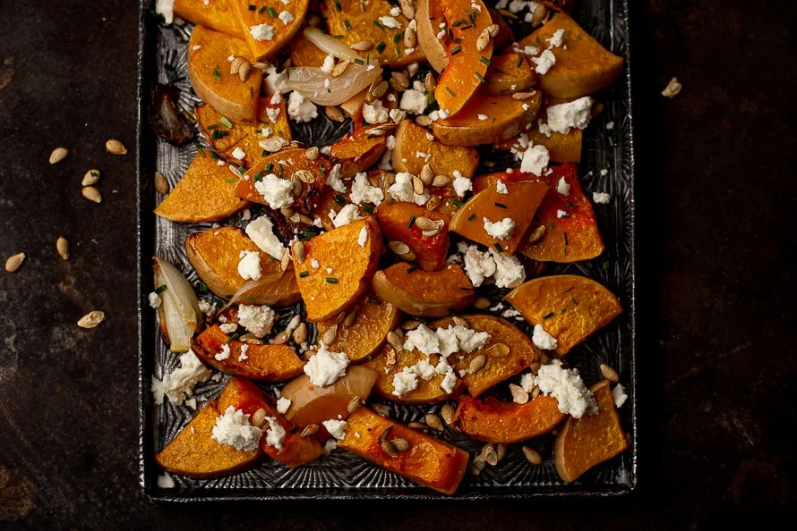Gegrilde pompoen met ahornsiroop en feta 3 Gegrilde pompoen met ahornsiroop