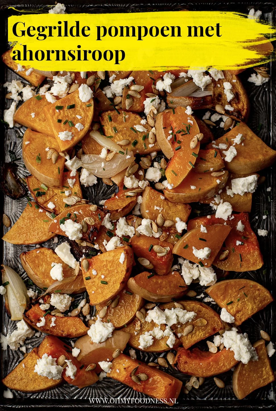 Gegrilde pompoen met ahornsiroop en feta 4 Gegrilde pompoen met ahornsiroop