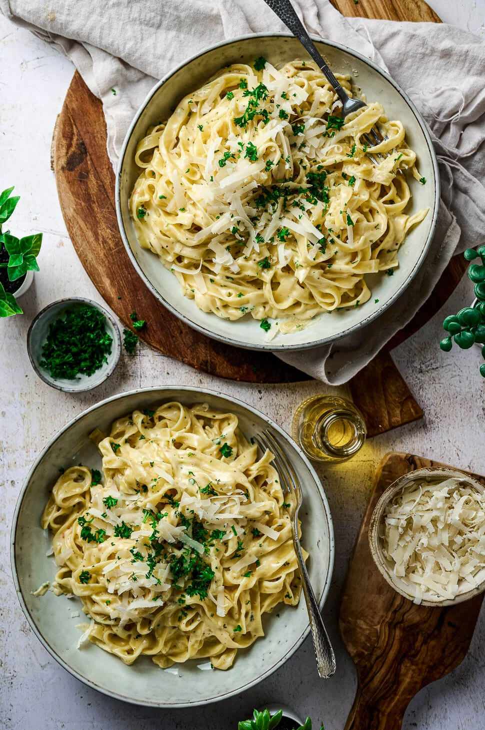 Tagliatelle met knoflookroomsaus 2 pasta roomsaus
