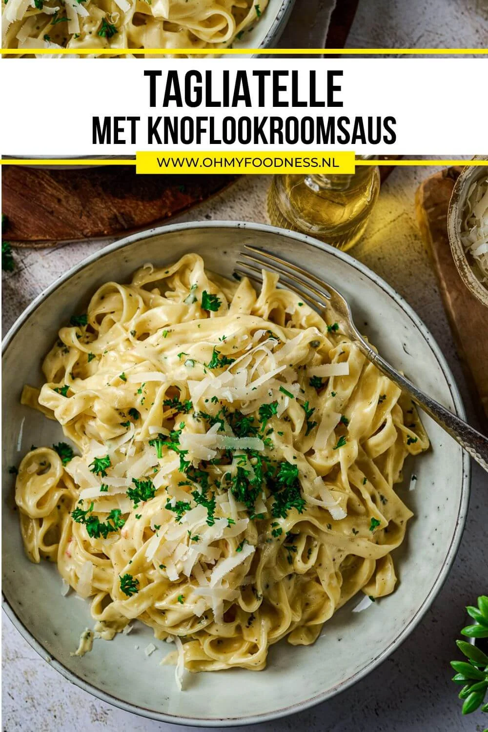 Tagliatelle met knoflookroomsaus 6 pasta witte saus