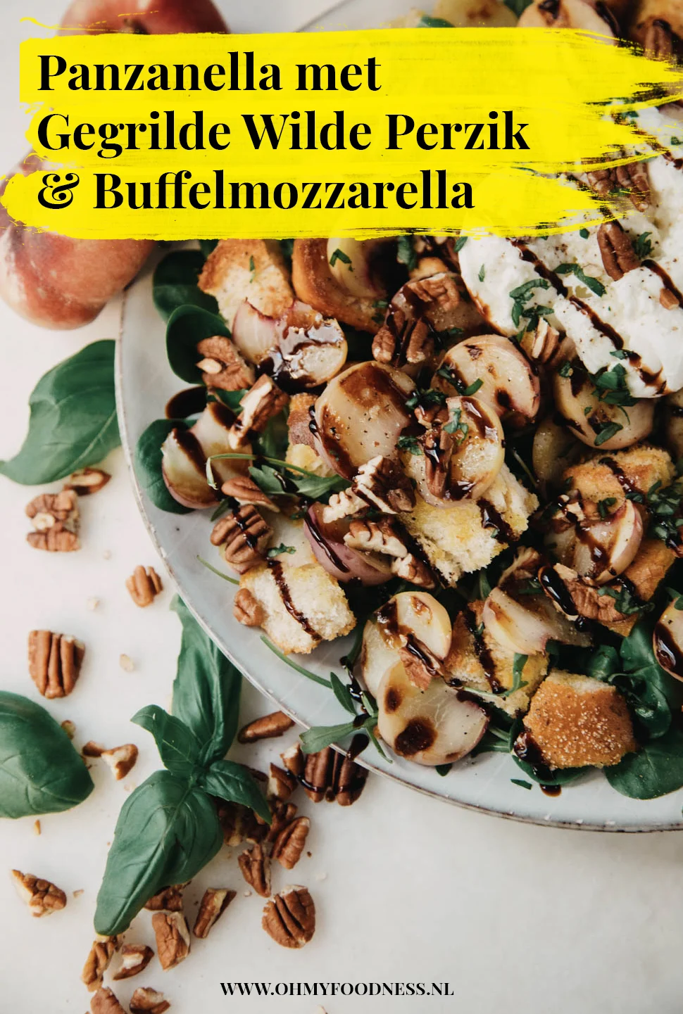 Panzanella met perzik en buffelmozzarella 3 panzanella met perzik