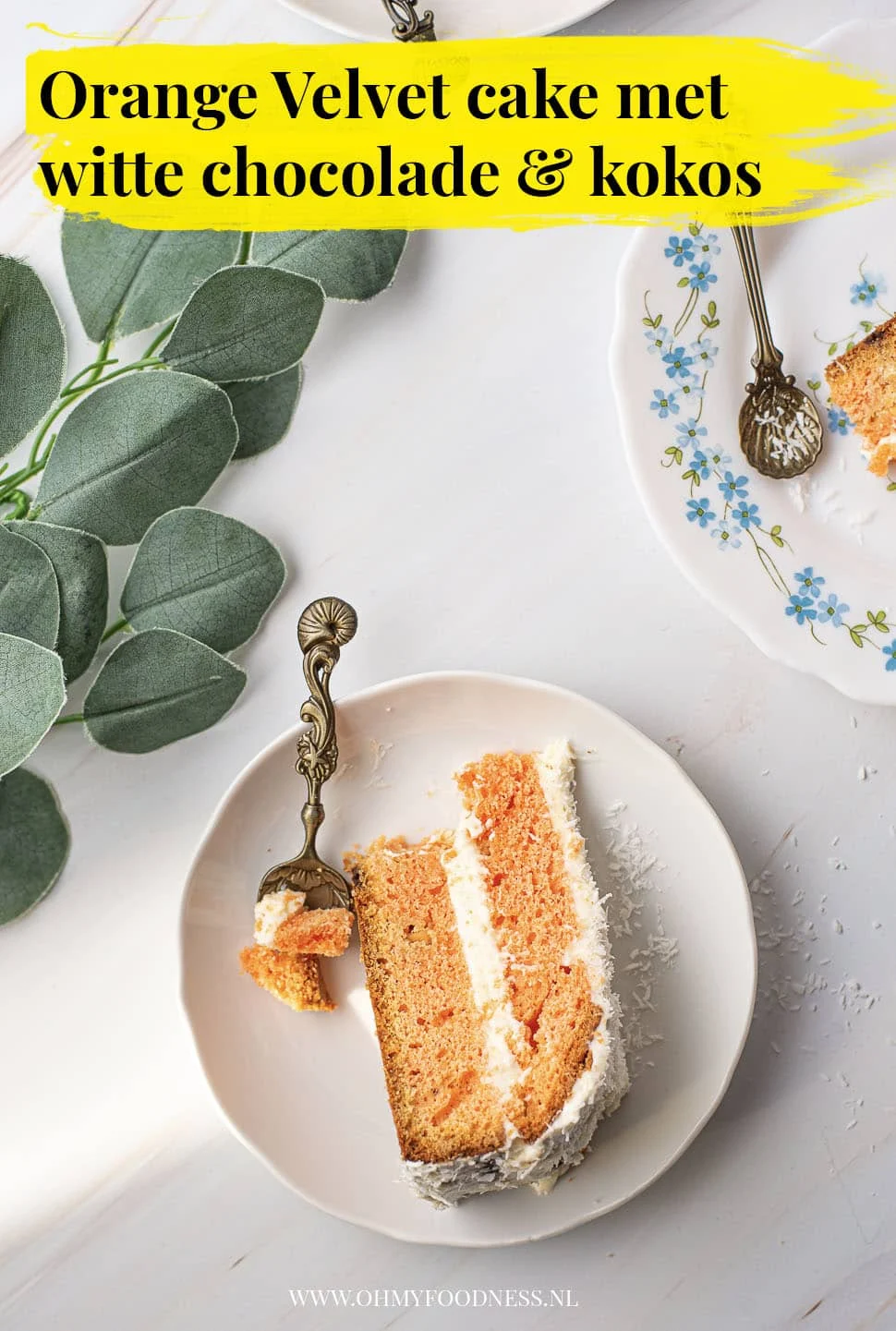 Orange Velvet Cake met witte chocolade en kokos 4 Orange velvet cake