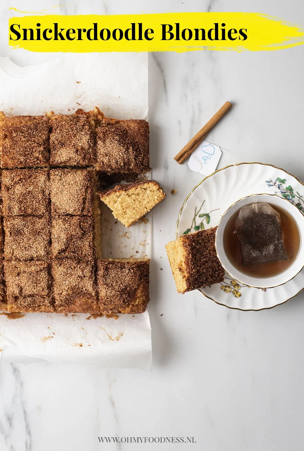 Snickerdoodle Blondies 3 Snickerdoodle blondies